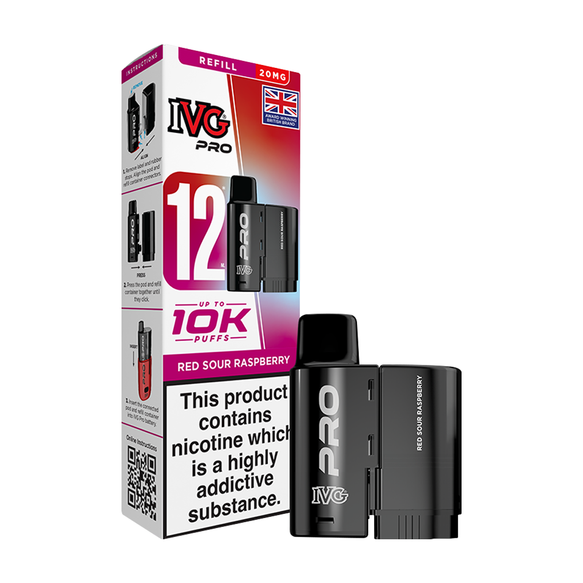 Red Sour Raspberry IVG Pro 12 Refill Pack