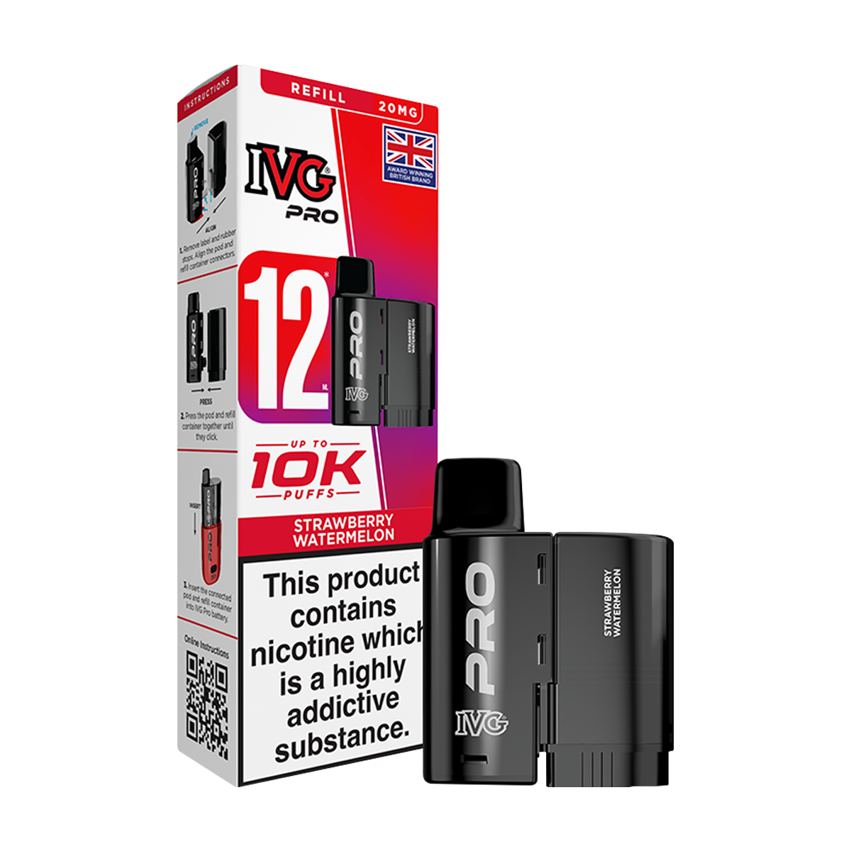 Strawberry Watermelon IVG Pro 12 Refill Pack