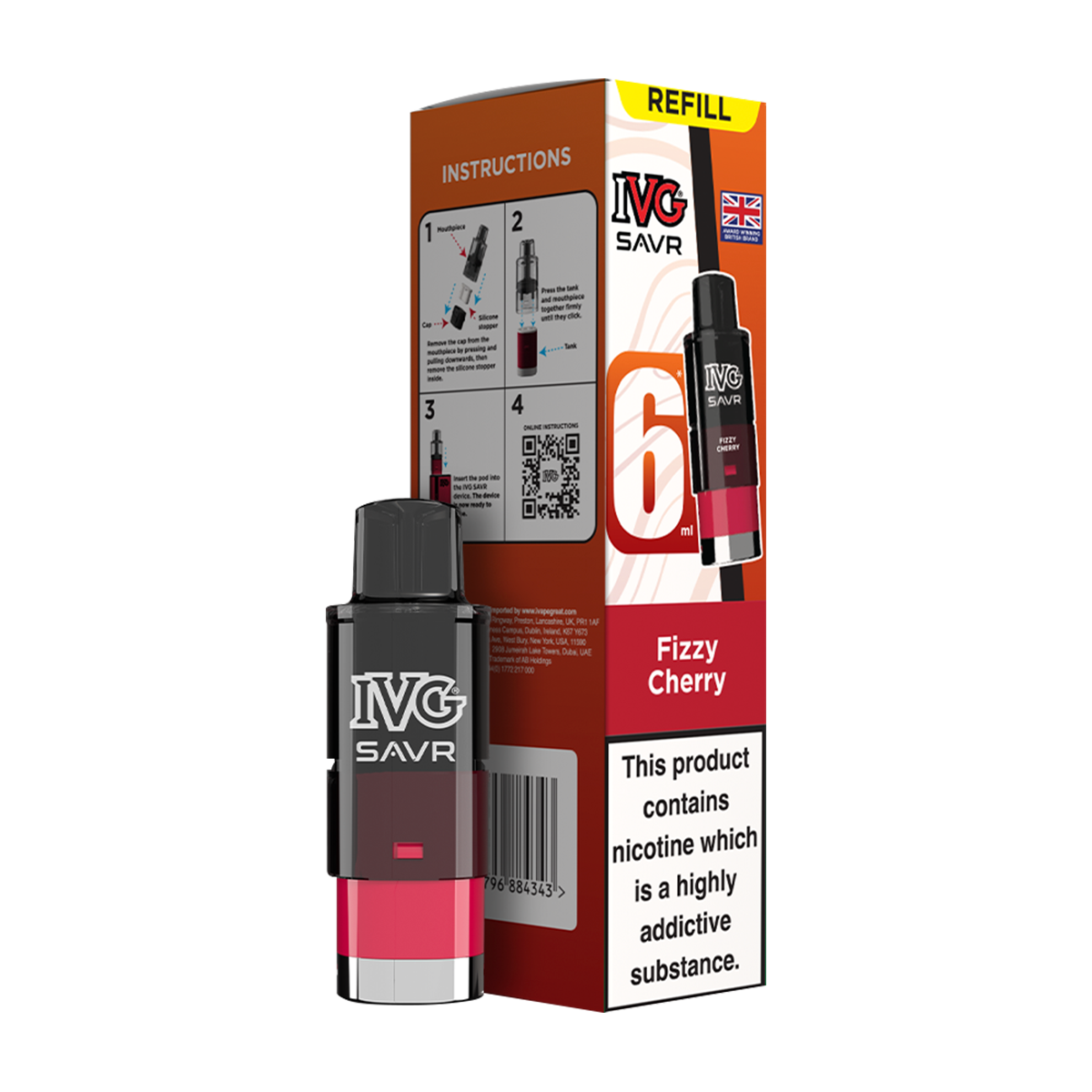 Fizzy Cherry IVG SAVR Refill Pack | Isle of Vapes