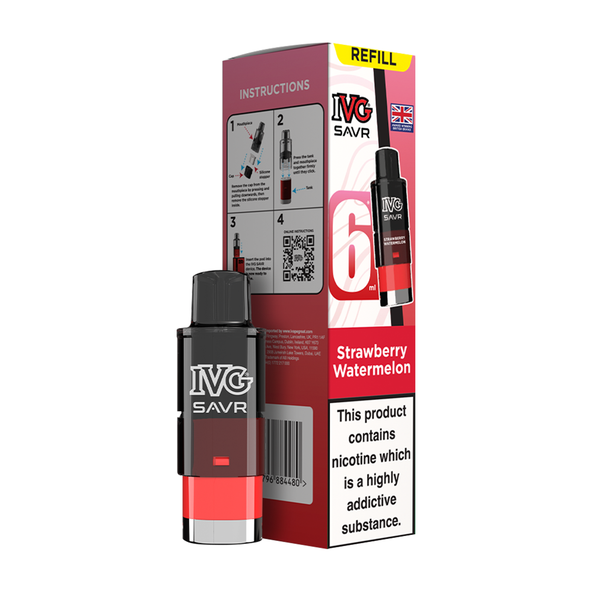 Strawberry Watermelon IVG SAVR Refill Pack | Isle of Vapes