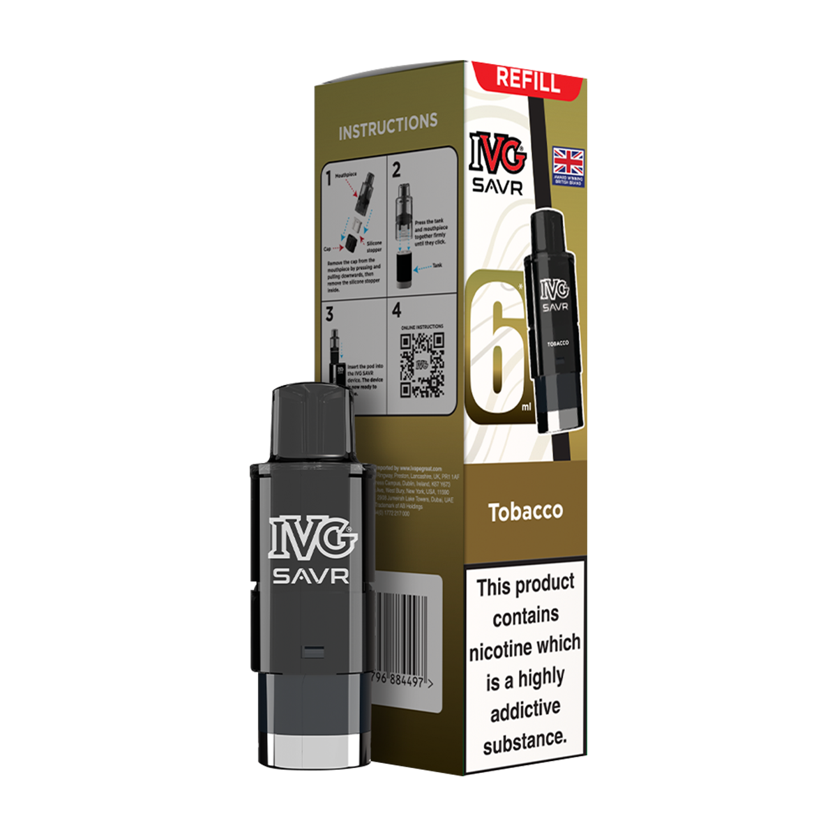 Tobacco IVG SAVR Refill Pack