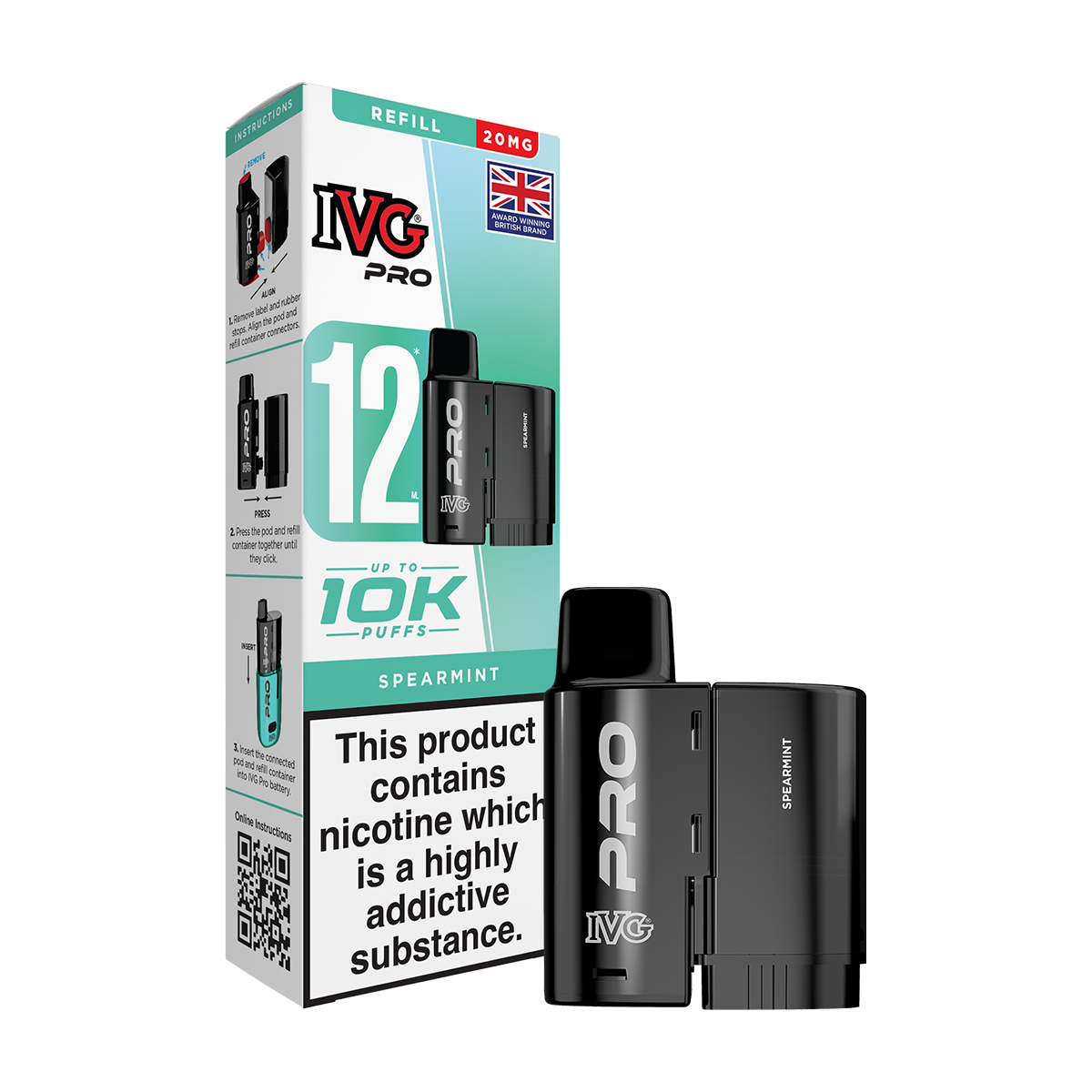 Spearmint IVG Pro 12 Refill Pack | Isle of Vapes
