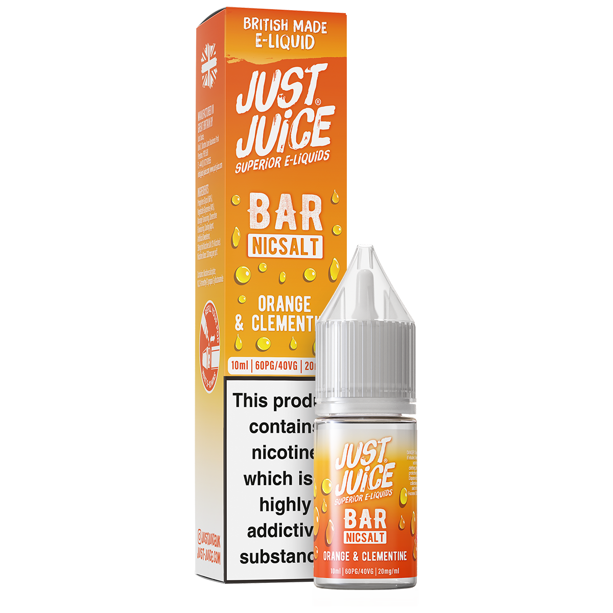 Orange & Clementine Bar Nic Salt by Just Juice 10ml | Isle of Vapes