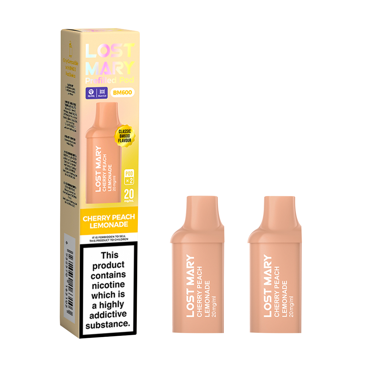 Cherry Peach Lemonade Lost Mary BM600 Pods