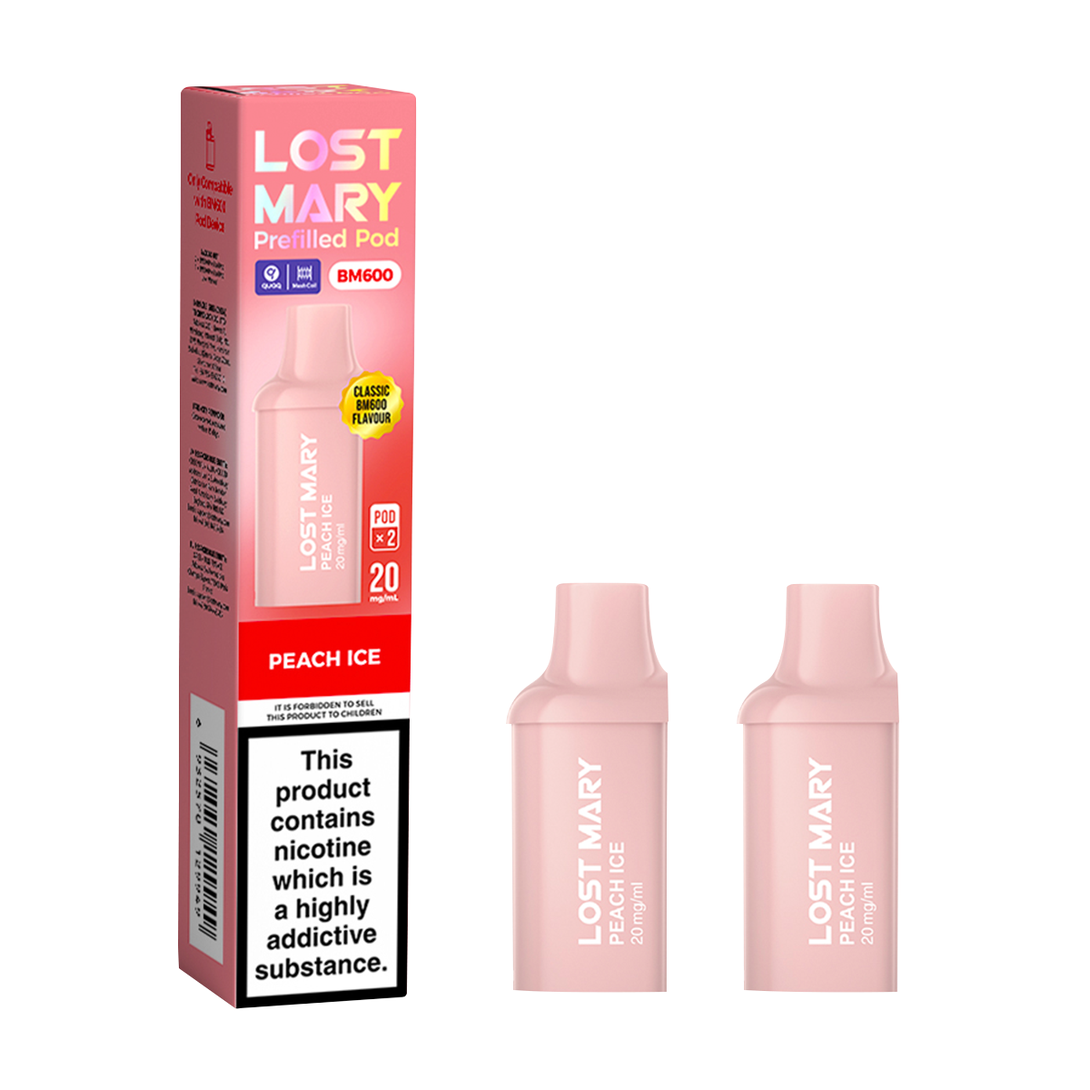 Peach Ice Lost Mary BM600 Pods