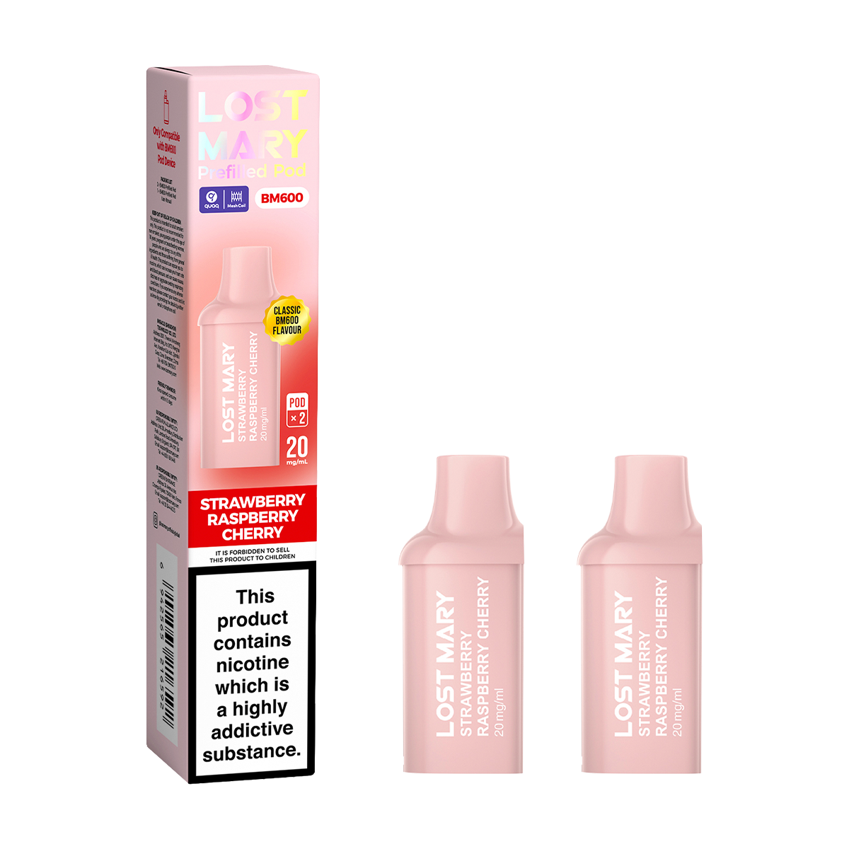 Strawberry Raspberry Cherry Lost Mary BM600 Pods