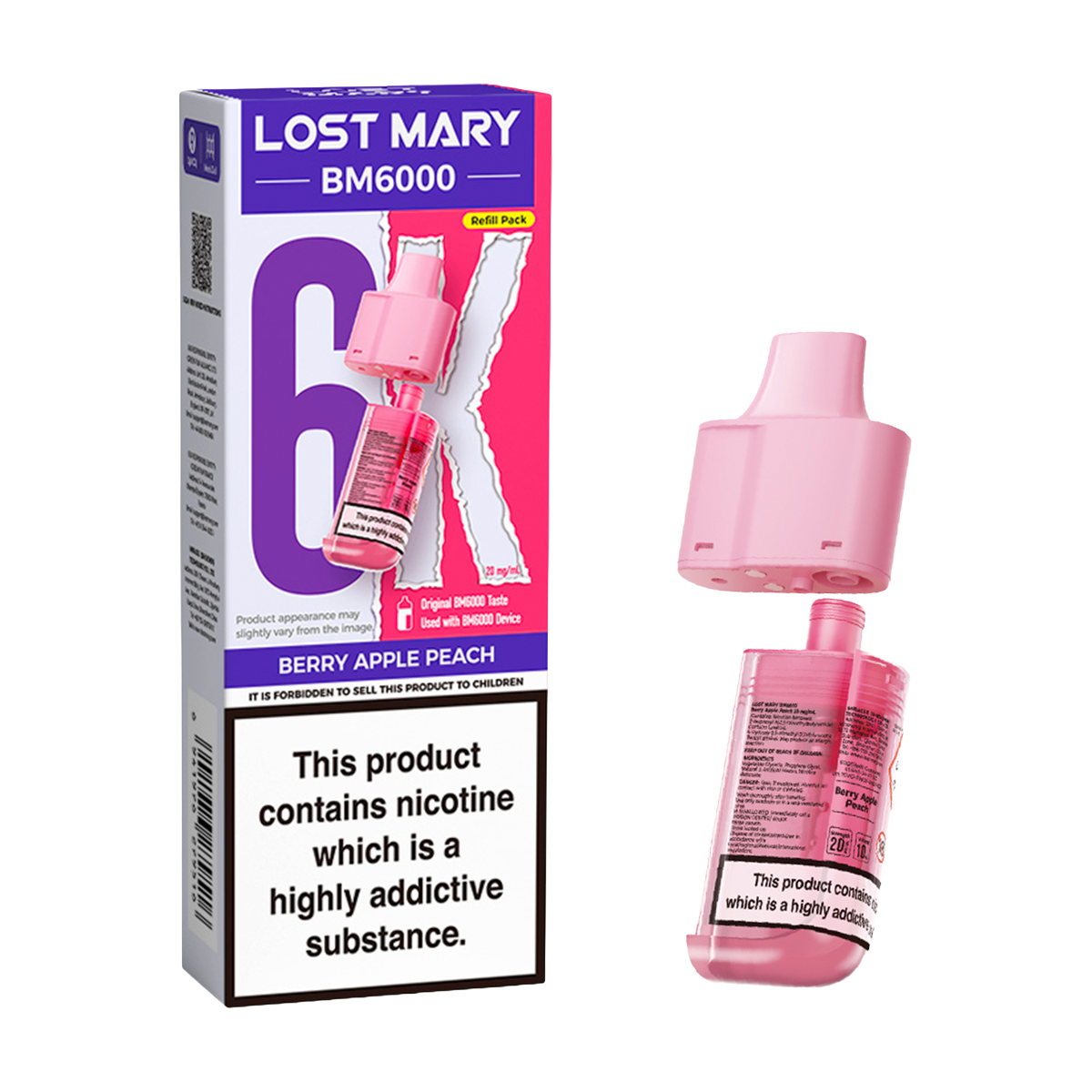 Berry Apple Peach Lost Mary BM6000 Refill Pack