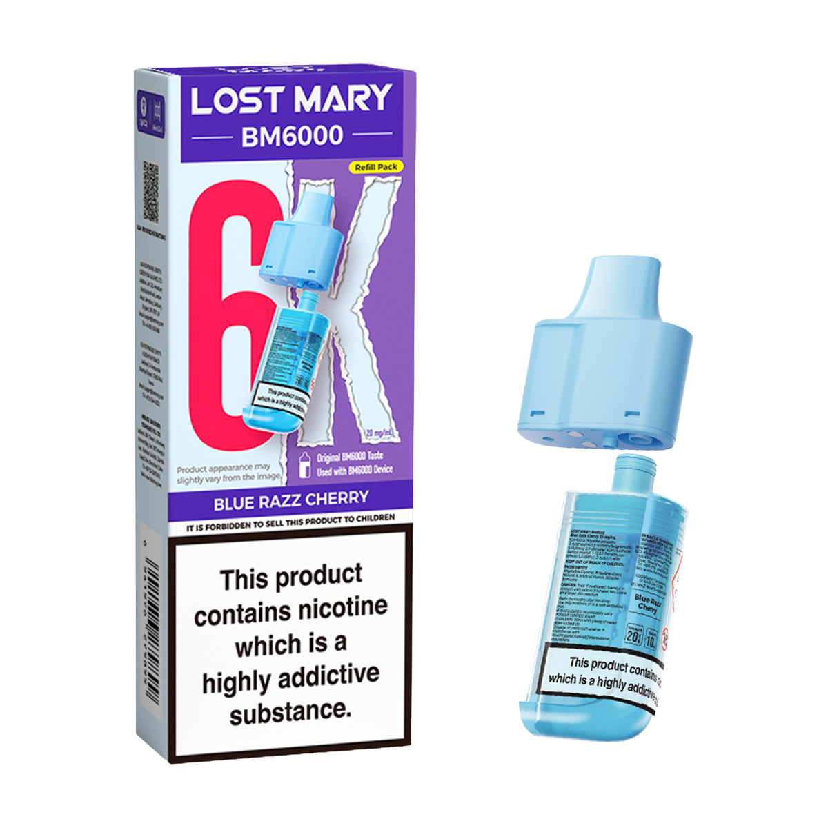 Blue Razz Cherry Lost Mary BM6000 Refill Pack