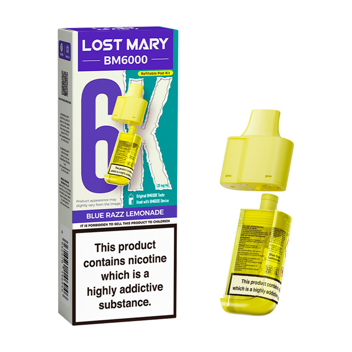 Blue Razz Lemonade Lost Mary BM6000 Refill Pack