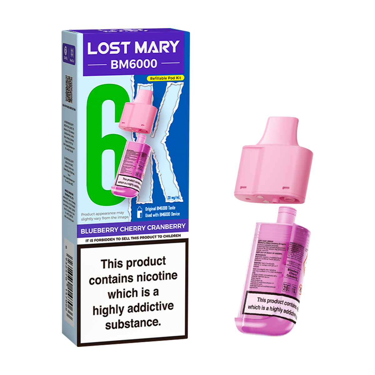 Blueberry Cherry Cranberry Lost Mary BM6000 Refill Pack