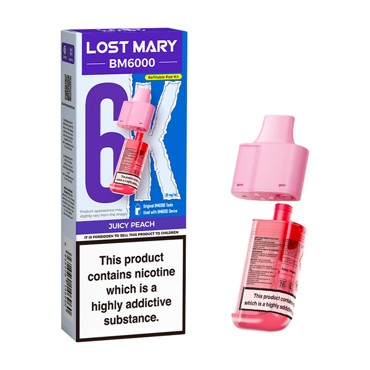 Juicy Peach Lost Mary BM6000 Refill Pack