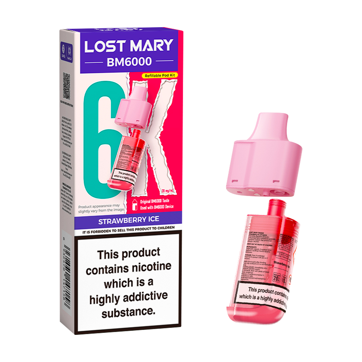 Strawberry Ice Lost Mary BM6000 Refill Pack