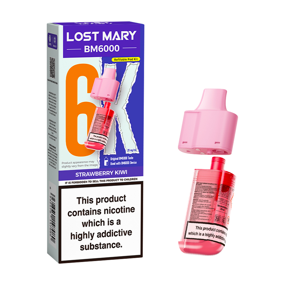 Strawberry Kiwi Lost Mary BM6000 Refill Pack | Isle of Vapes