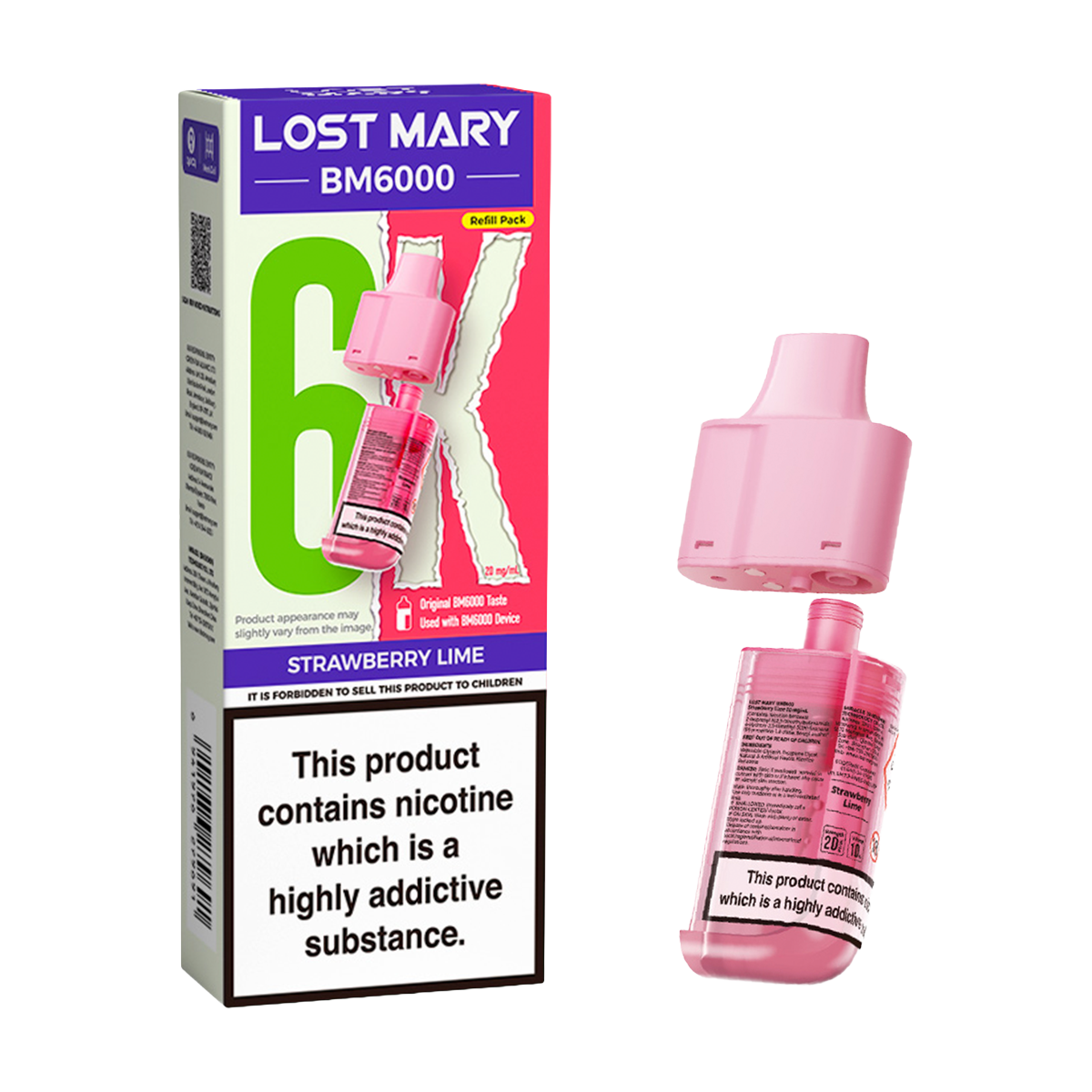 Strawberry Lime Lost Mary BM6000 Refill Pack