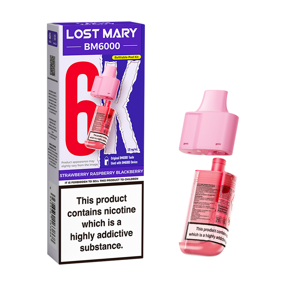 Strawberry Raspberry Blackberry Lost Mary BM6000 Refill Pack