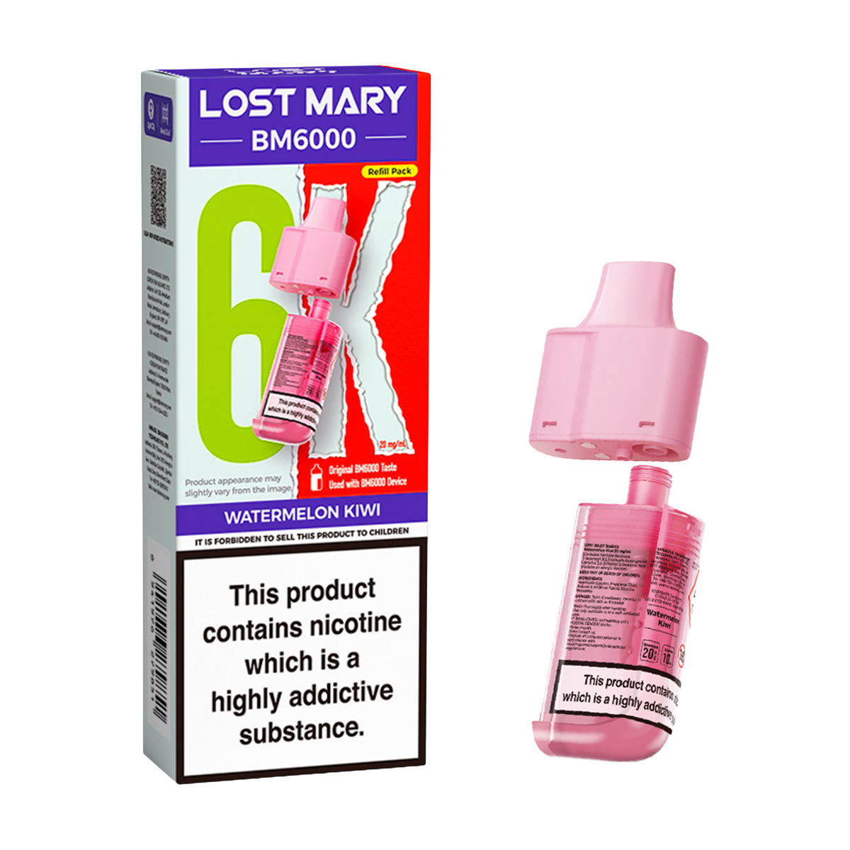 Watermelon Kiwi Lost Mary BM6000 Refill Pack
