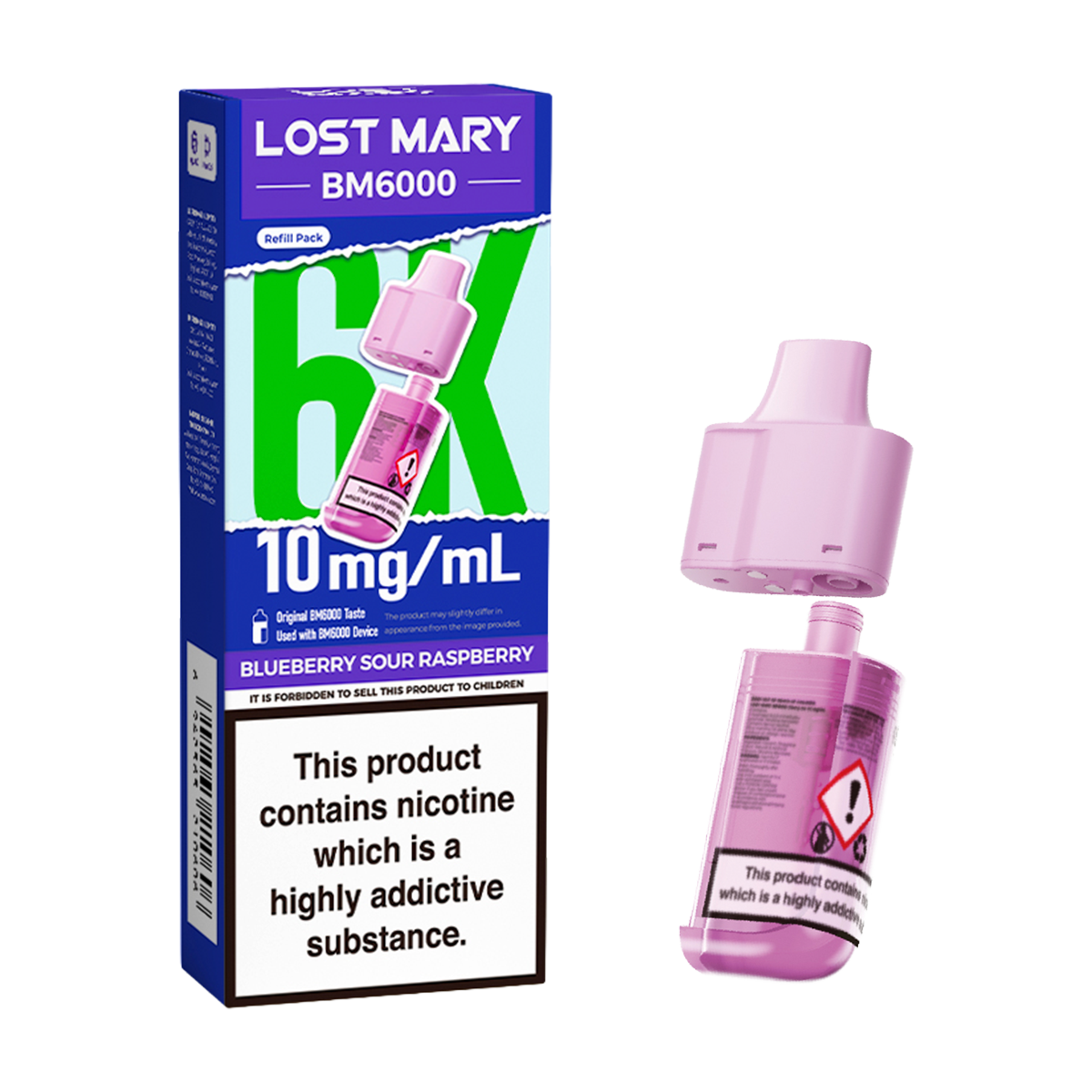 Blueberry Sour Raspberry Lost Mary BM6000 Refill Pack