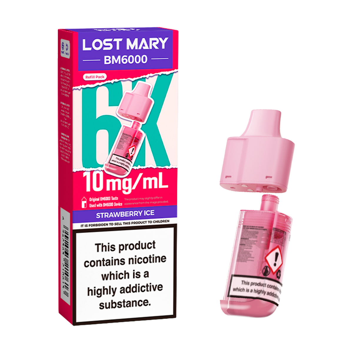 Strawberry Ice Lost Mary BM6000 Refill Pack