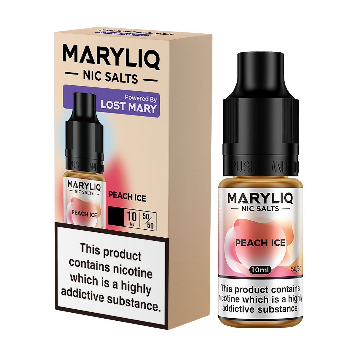 Peach Ice Maryliq Nic Salt by Lost Mary | Isle of Vapes