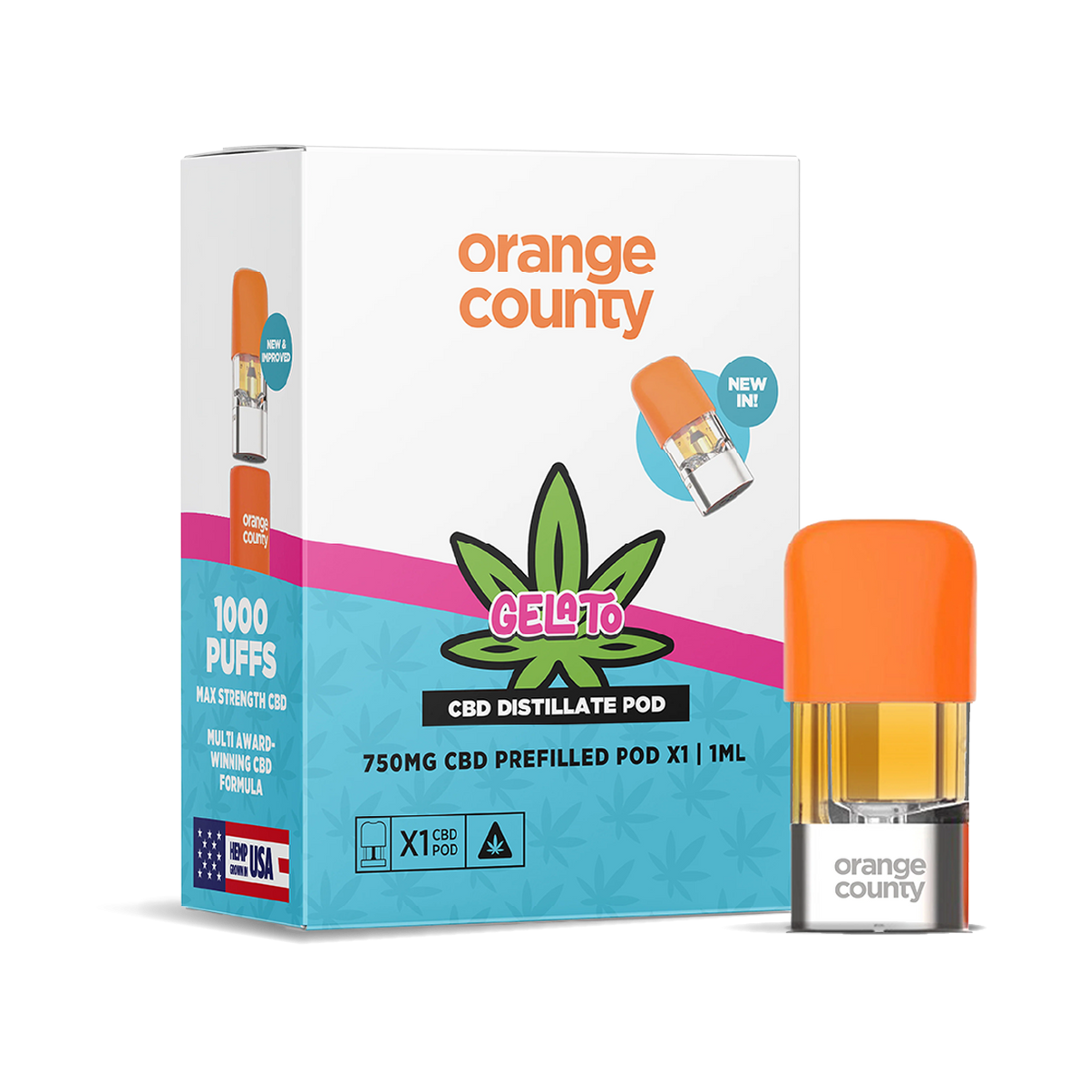 Orange County CBD Distillate refill pod 750mg 1ml — Gelato