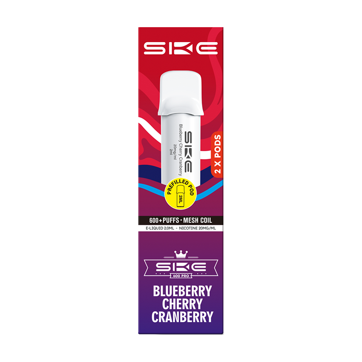 Blueberry Cherry Cranberry SKE 600 Pro Pods | Isle of Vapes