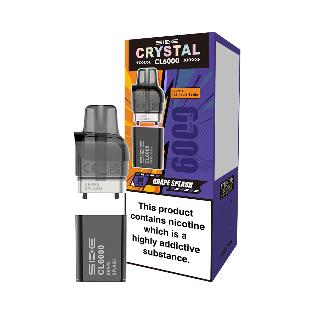 Grape Splash SKE Crystal CL6000 Pods | Isle of Vapes