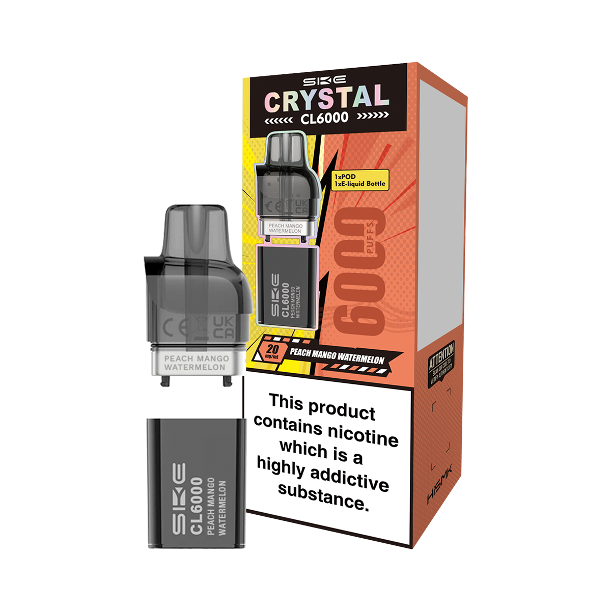 Peach Mango Watermelon SKE Crystal CL6000 Pods