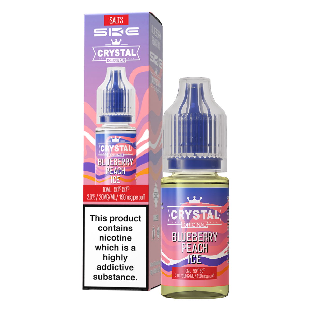 Blueberry Peach Ice Nic Salt by SKE Crystal 10ml | Isle of Vapes