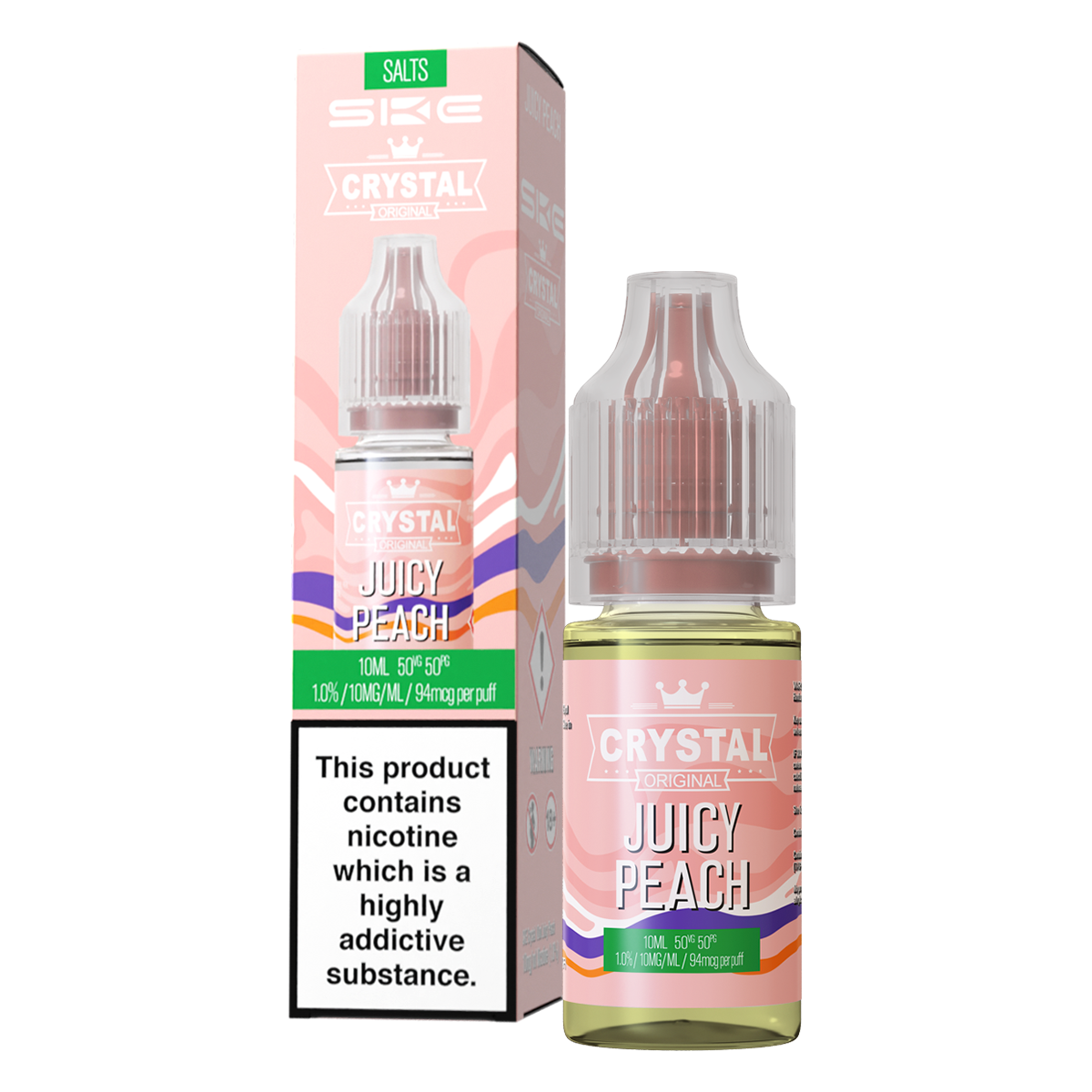 Juicy Peach Nic Salt by SKE Crystal 10ml | Isle of Vapes