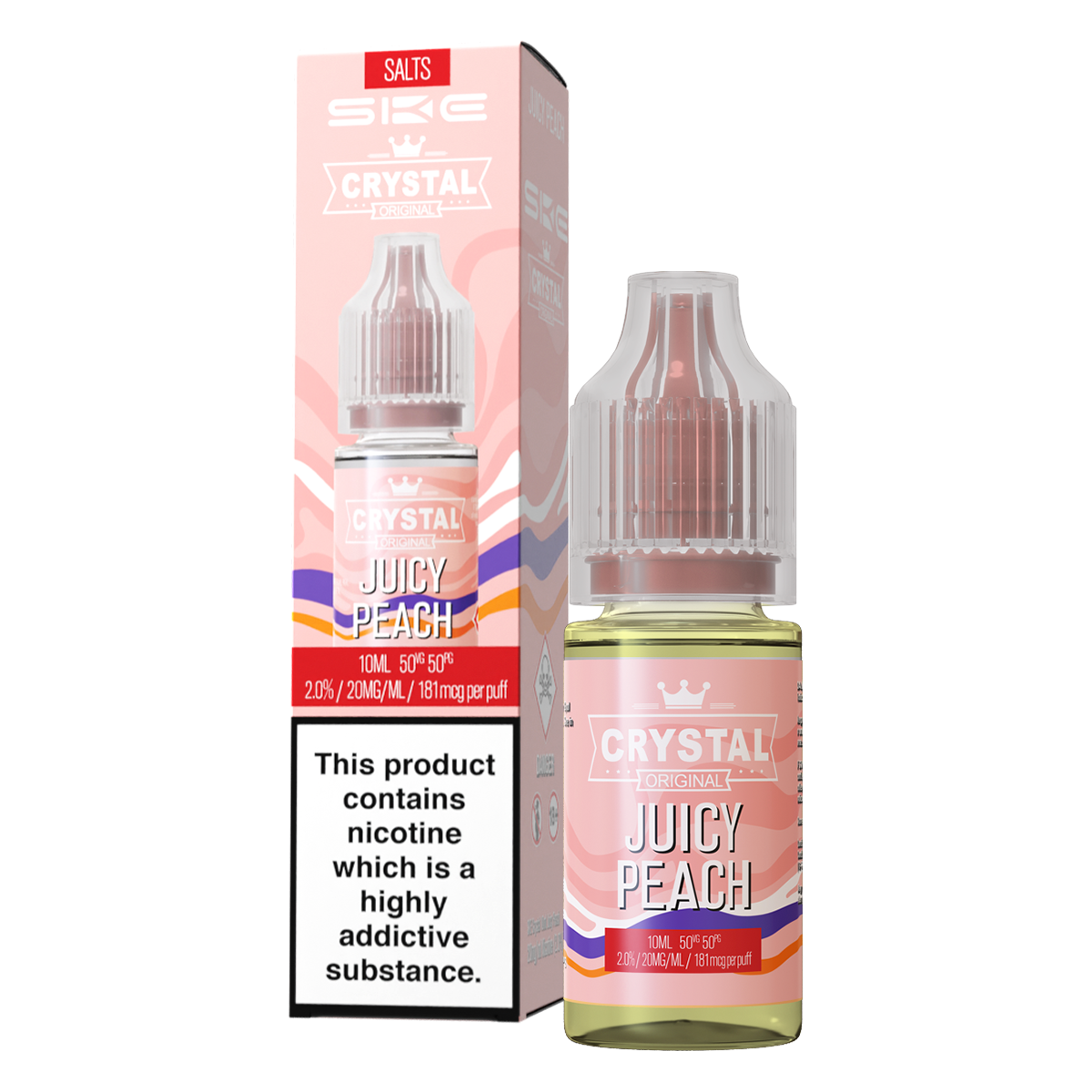 Juicy Peach Nic Salt by SKE Crystal 10ml | Isle of Vapes