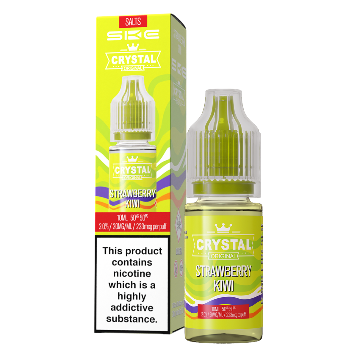 Strawberry Kiwi Nic Salt by SKE Crystal 10ml | Isle of Vapes