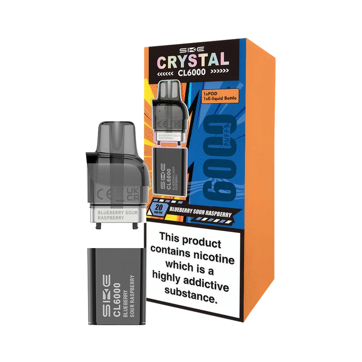 Blueberry Sour Raspberry SKE Crystal CL6000 Pods | Isle of Vapes